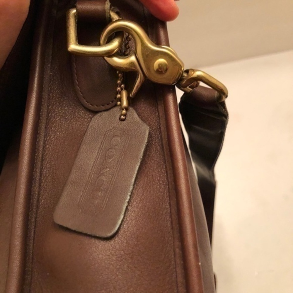 Coach vintage brown leather briefcase laptop bag - Picture 5 of 15